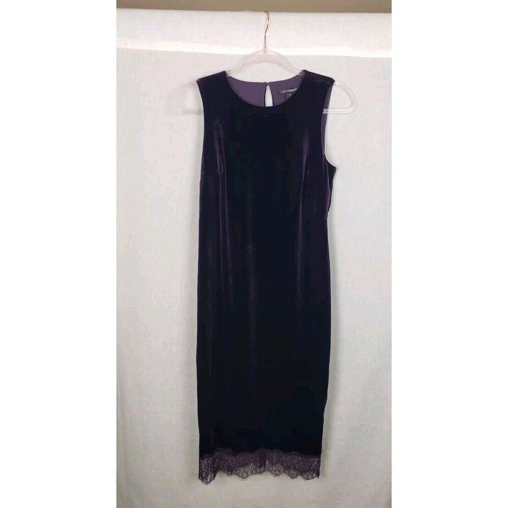 A Pea In The Pod Women's Maternity Lace Hem Velvet Dress Purple M Whimsigoth